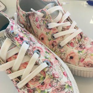 Blowfish Pink Floral Sneakers Size 9